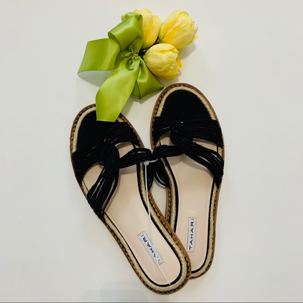 TAHARI FLAT ESPADRILLE SANDAL 8.5 COMFY CUTE!